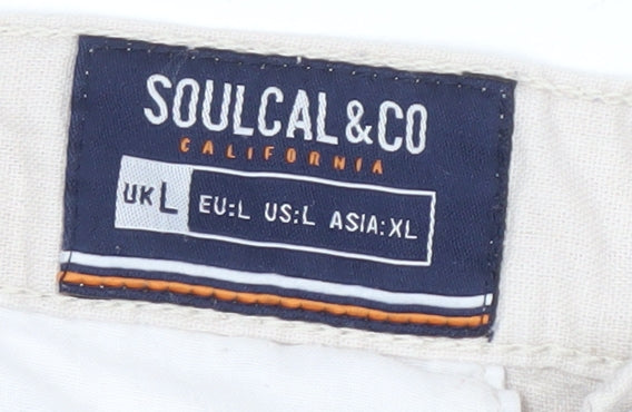 Soulcal & Co Men's Beige Chino Shorts L Casual Wear