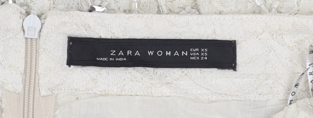 Womens UK Size XS Zara Woman Straight & Pencil Lace Skirt