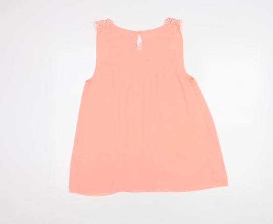 Quiz Women's Pink Lace Blouse, Size 16, Sleeveless