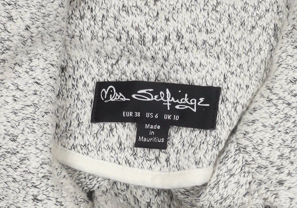 Womens UK Size 10 Miss Selfridge Grey Motorcycle Jacket
