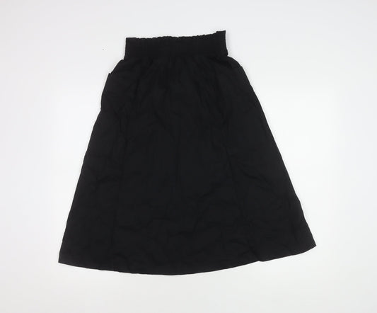 Monki Women's Black A-Line Skirt Cotton 2XS