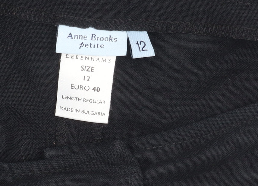 Anne Brooks Women's Black Straight Trousers, Size 12