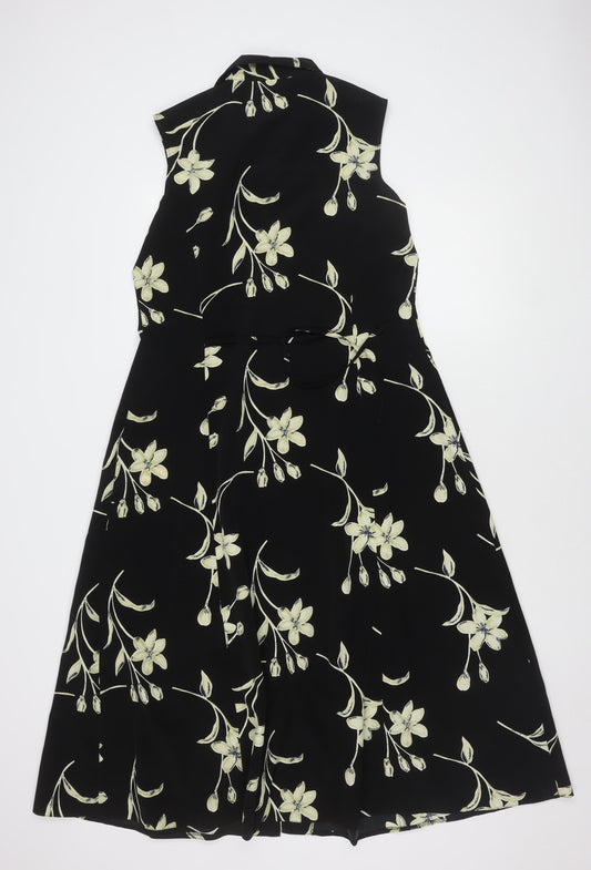 Classics Women's Black Floral Dress Size 14