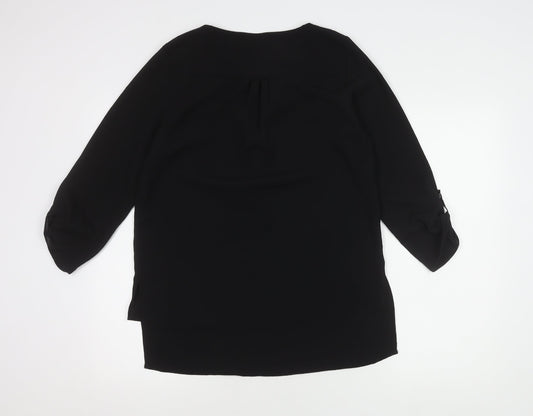 Womens UK Size M VERO MODA Black Basic Blouse