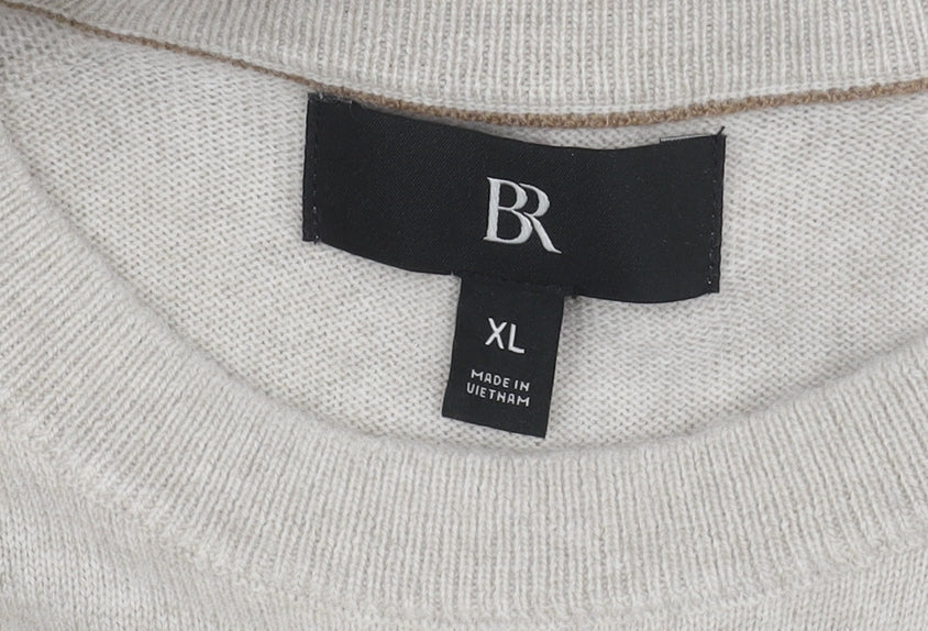BR Men's Beige Wool Pullover Jumper XL