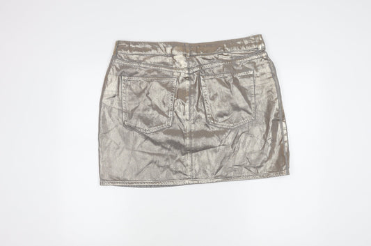 Marks and Spencer Women's Silver Mini Skirt Size 18