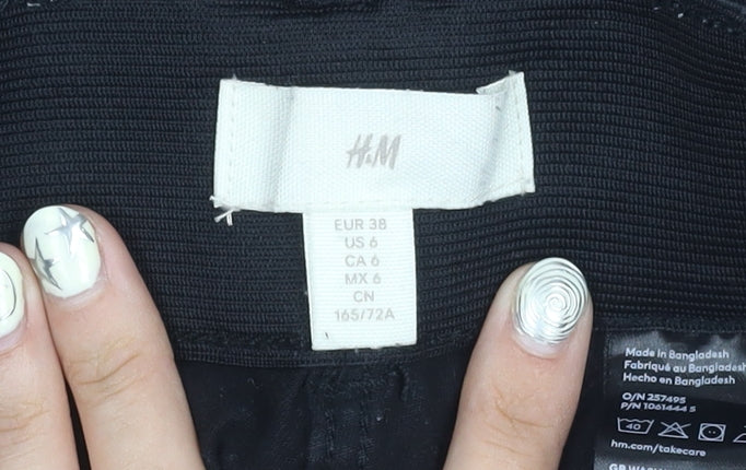 H&M Women's Black Cotton Shorts Size 10