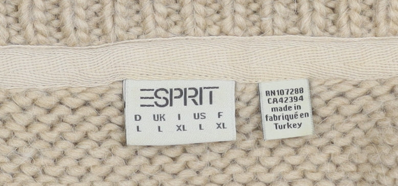 Womens UK Size L Esprit Beige Cardigan Jumper