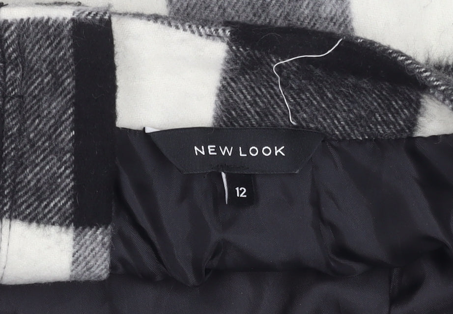 New Look Women's Black Check Pencil Skirt Size 12
