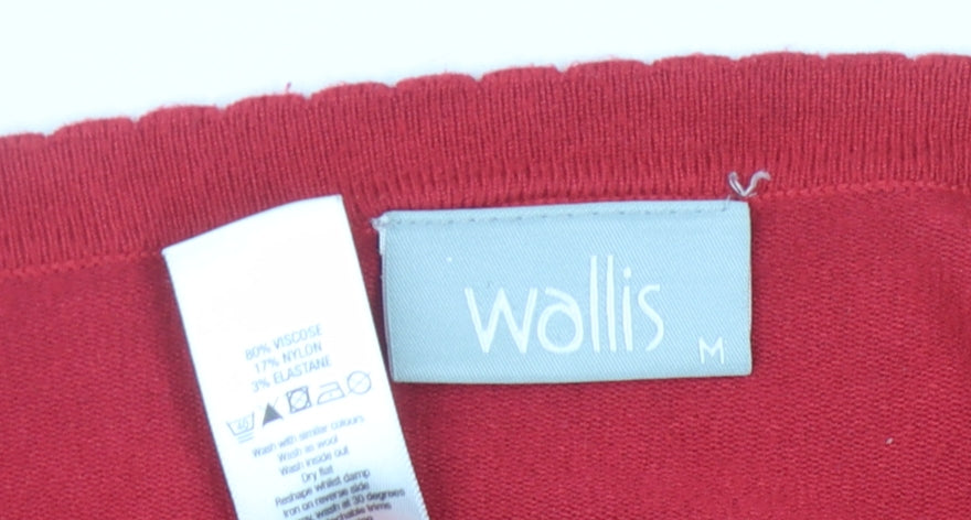 Womens UK Size M Wallis Red Cardigan Jumper