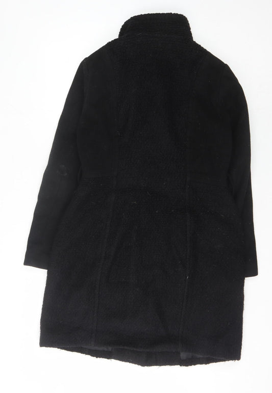 Womens UK Size 10 H&M Black Overcoat