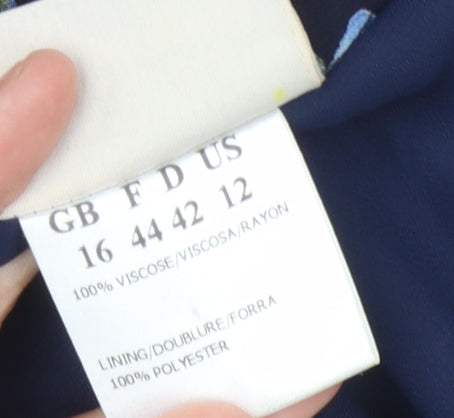 Jacques Vert Women's Blue Floral Midi Skirt Size 16