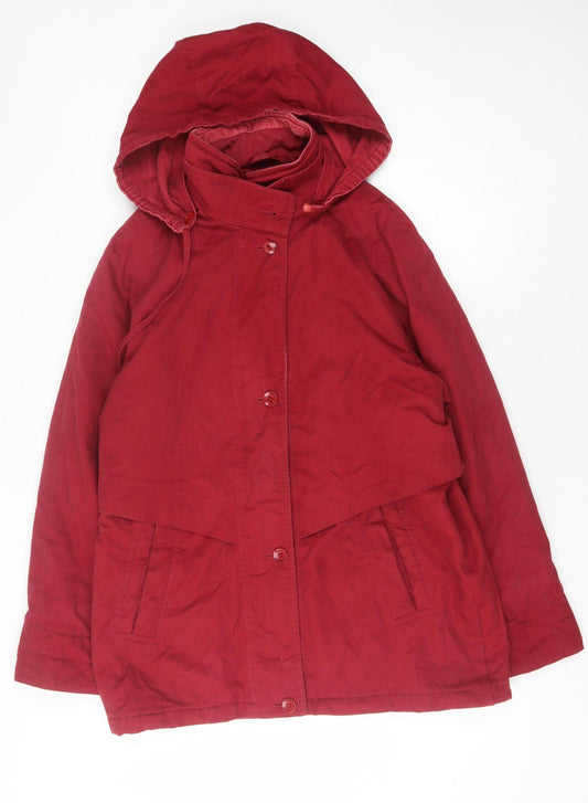 Womens UK Size M Telemac Red Parka Coat