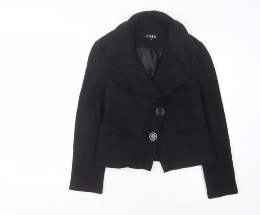 CMD Women's Black Cropped Blazer Size 12 Two-Button