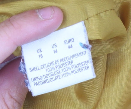 dash Women's Yellow Quilted Jacket Size 16 Regular