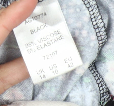 Cotton Traders Women's Black Floral Dress Size 14