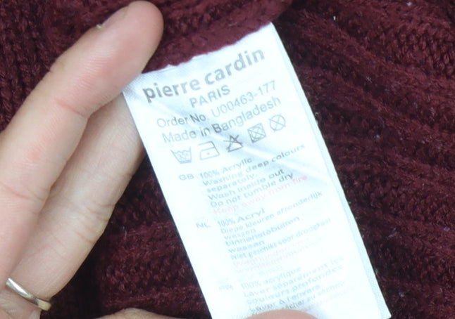 Pierre Cardin Men's Red Full Zip Jumper - L