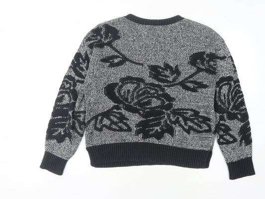 GAP Women's Black Floral Pullover Jumper, M