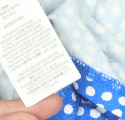 Boden Women's Blue Polka Dot Wrap Blouse Size 14