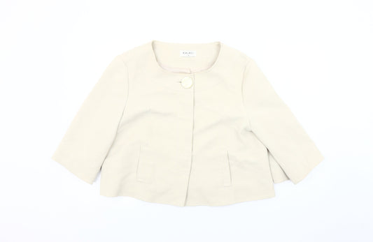 Additional front view of Kaliko Women's Ivory Blazer, size 14, Lined