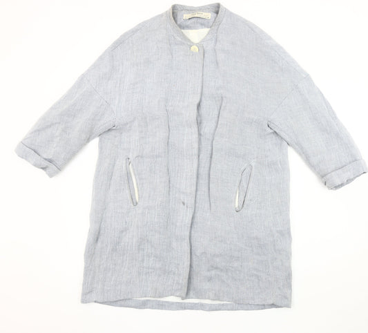 Zara Women's Grey Mid-Length Coat Size 2