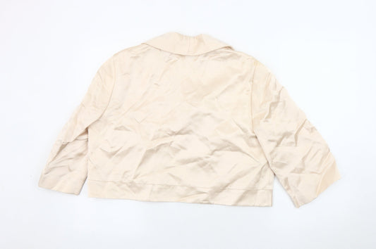 CC Women's Ivory Blazer Size 16, Cropped Viscose Linen