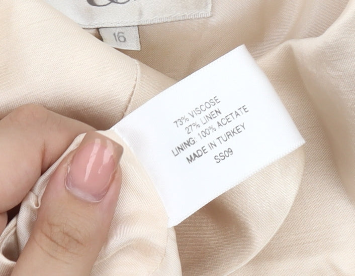 CC Women's Ivory Blazer Size 16, Cropped Viscose Linen