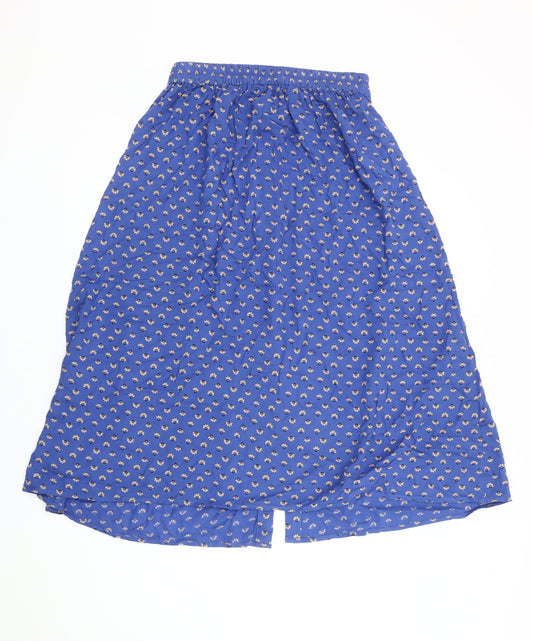 Monsoon Women's Blue Floral Midi Skirt - Size S