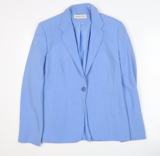 Womens UK Size 10 Jacques Vert Regular Blue Blazer