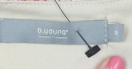 b.young Women's Beige Floral Polyester Dress M