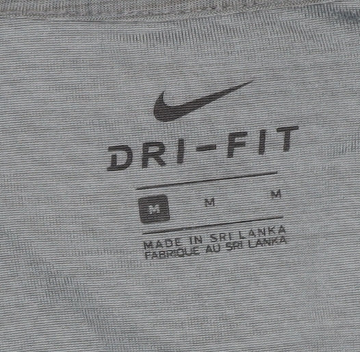Nike Men's Grey Dri-FIT T-Shirt M Moisture Wicking