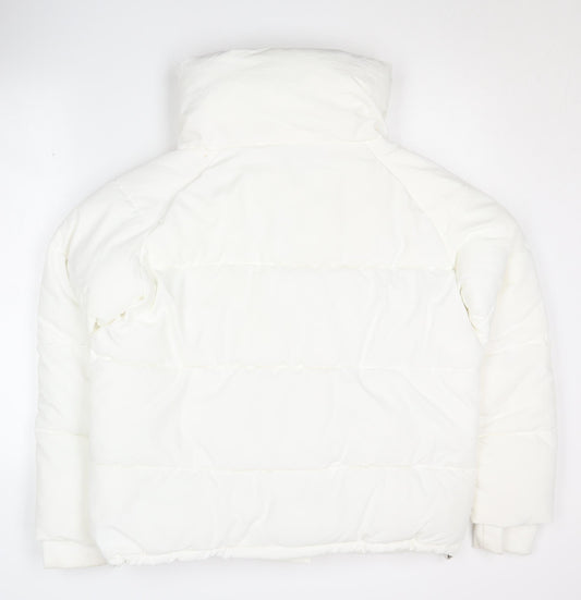 Quiz Women's White Puffer Jacket Size 12