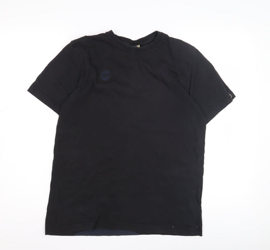 Additional front view of Moon Men's Black Crew Neck Short Sleeve T-Shirt M