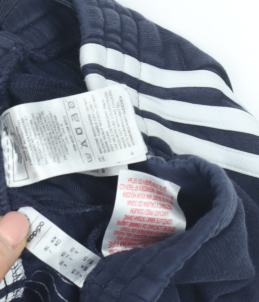 Adidas Boys' Blue Track Pants, Size 12, Sporty Striped Style