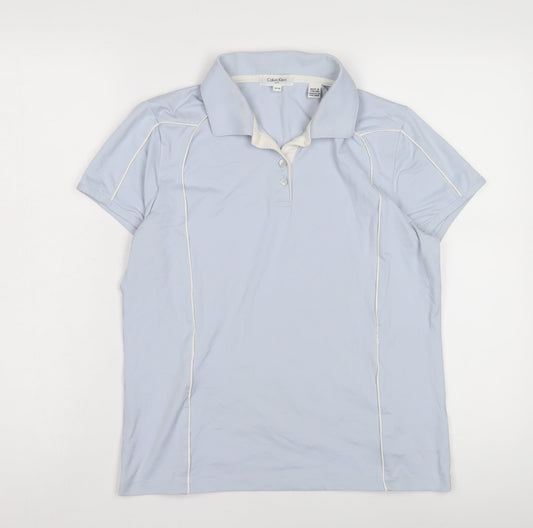 Womens UK Size M Calvin Klein Blue Basic Polo