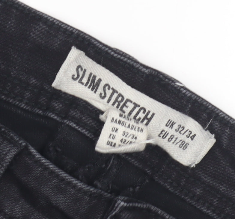 Men's Black Slim Fit Skinny Jeans Size 32