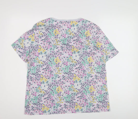 Damart Women's Multicoloured Floral T-Shirt Size 14