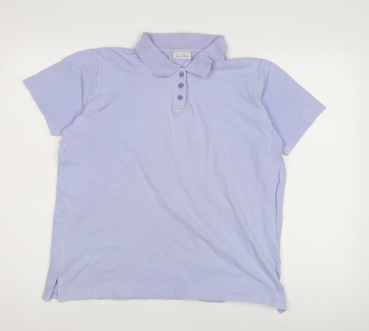 Womens UK Size M Joie de Vivre Purple Polo