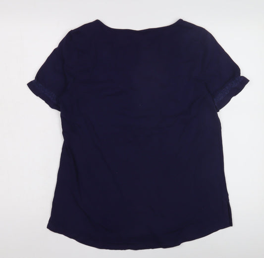 Womens UK Size M Lands' End Blue Blouse
