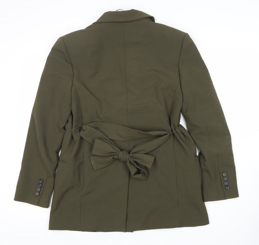 Zara Women's Green XS Belted Blazer Suit Jacket