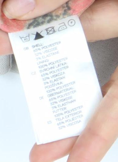 H&M Beige Cotton Women's Short Coat, Size 4, Button Closure