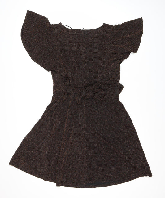 Blue Vanilla Women's Black V-Neck Short Sleeve Dress