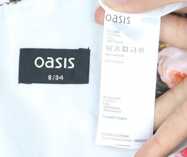 Oasis Women's Multicoloured Floral Fit & Flare Dress Size 8