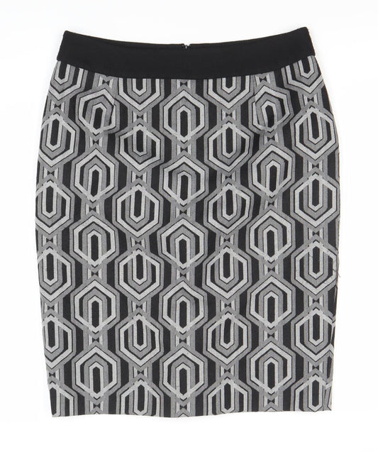 Linea Women's Black Geometric Pencil Skirt - Size 12