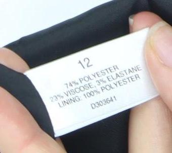 Brand and care label for Linea Women's Black Geometric Pencil Skirt -, size 12