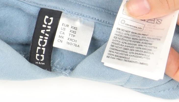 H&M Women's Blue 2XS Pullover Hoodie with Celestial Print