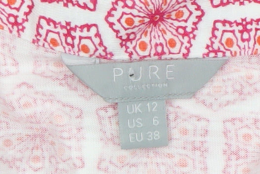 Pure Collection Women's Geometric Pink Dress Size 12