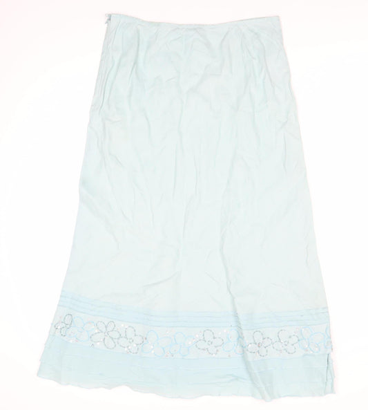 Marks and Spencer Women's Blue A-Line Long Skirt Size 10