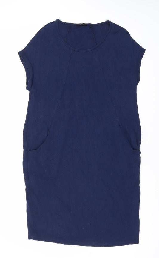 Additional front view of Roman Women's Blue Short Sleeve Dress, size 14
