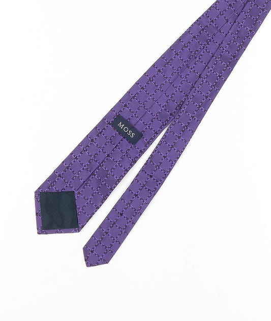 Moss Men's Purple Silk Geometric Tie